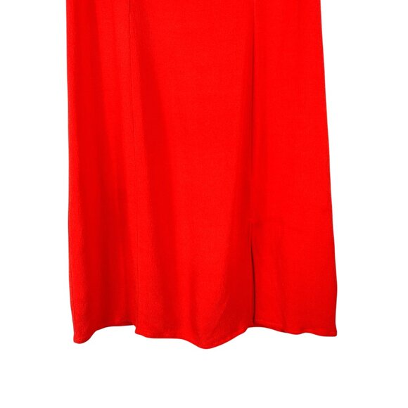 Reformation Tiegen Sleeveless Mini Dress Square Neck Slit in Coral Red Size 4 - Picture 3 of 11